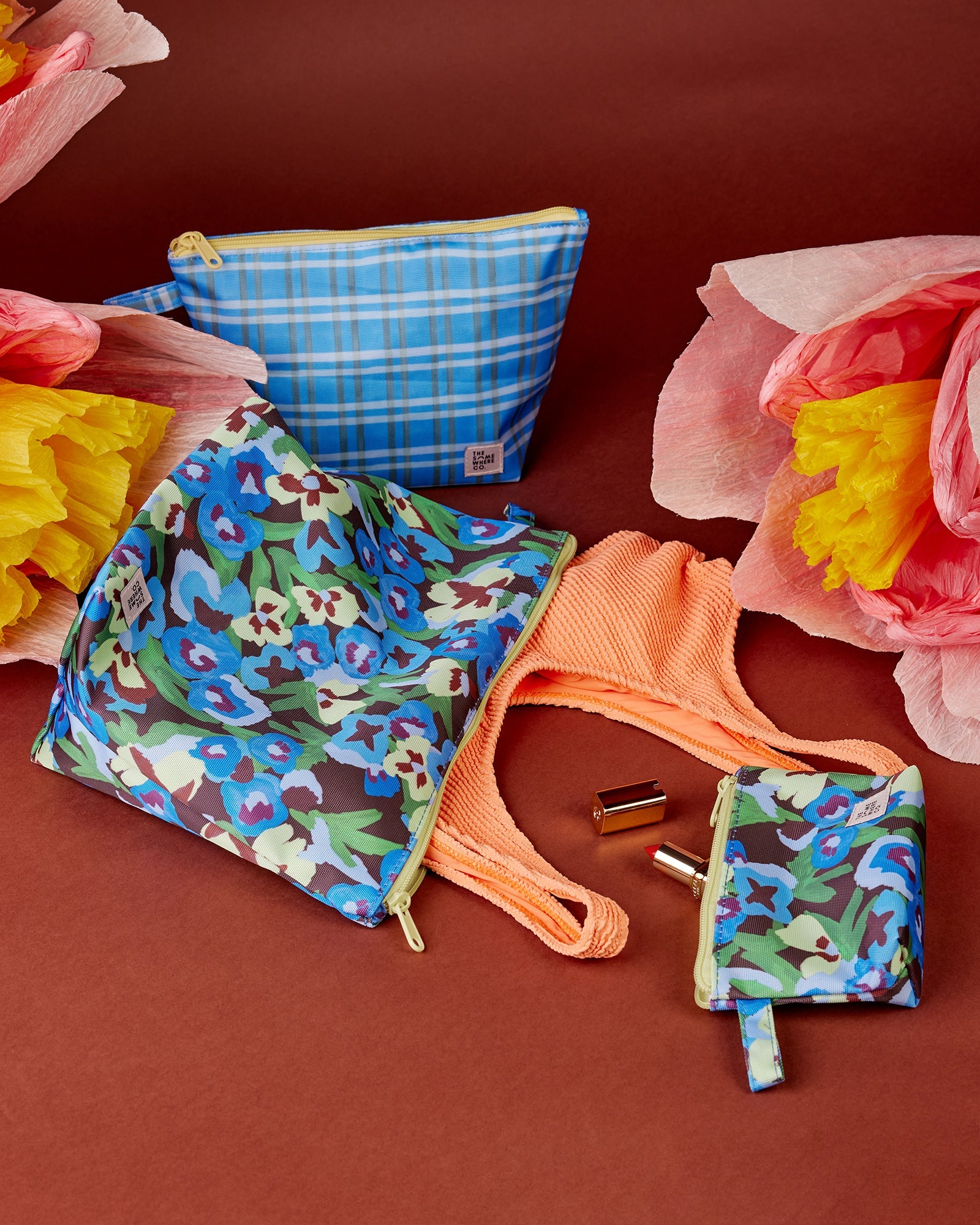 Pansy Patch Handy Pouch Trio