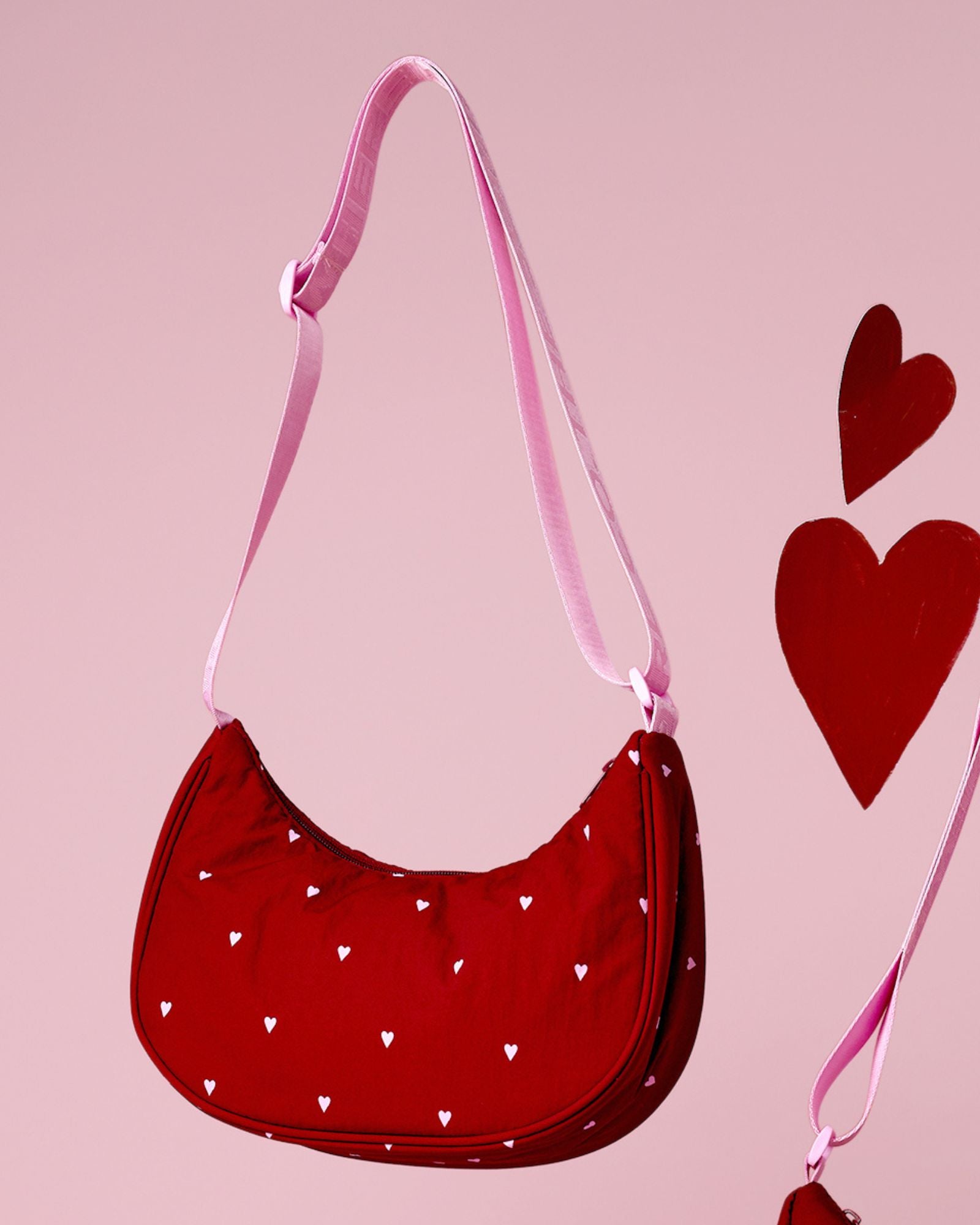 Queen of Hearts Small Crescent Bag